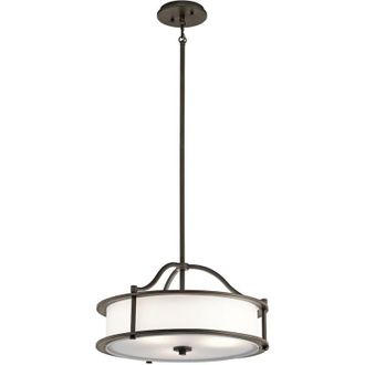 Kichler Kichler - Elstead Emory 3 Ljus Semi Flush Round Tak Pendel Light Tenn, E27