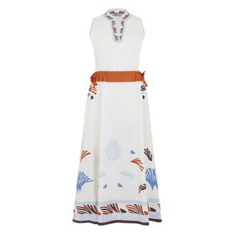 Herno Midi Dresses, female, Multicolor, Size: 2XS Long Printed Cotton Dress