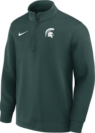 Nike Michigan State Coaches Nike Mens Dri-FIT College Long-Sleeve 1/2-Zip Top in Green | 03PP3EYMST-NWP