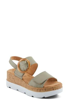 Spring Step Abarah Slingback Platform Sandal in Sage Green at Nordstrom, Size 9.5-10Us