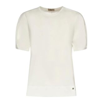 Herno T-Shirts, female, White, Size: XS Crew-neck T-shirt