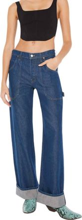 Mother The Smoothie Carpenter Sneak Denim Jeans In Clean Your Plate