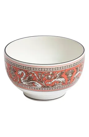 Wedgwood Florentine Bone China Rice Bowl in Salmon at Nordstrom