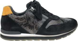 Gabor Trendy Leren Python Print Sneaker - Dames - Sneakers - Zwart - 37 EU - Leer - Schoenen