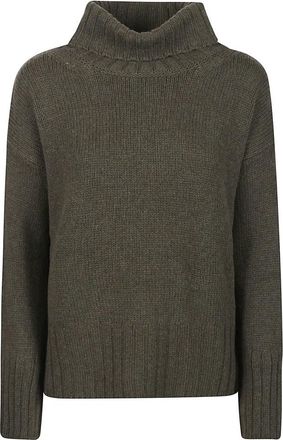 Aragona Long Sleeve Turtle Neck Sweater - Dames - Cashmere truien - Groen - S - Kasjmier - Truien & Vesten