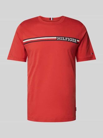 Tommy Hilfiger T-Shirt mit Label-Print in Rostrot, Größe S