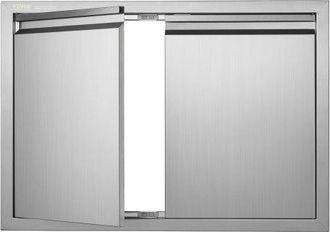 OEM Grill-zugangst&uuml;r, 762 X 532 X 45 Mm, Doppelte Au&szlig;enk&uuml;chent&uuml;r, Fl&auml;chenb&uuml;ndig Montierte Edelstahlt&uuml;r, Vertikale Wandt&uuml;r Mit Versenkbaren Griffen, F&uuml;r Gr