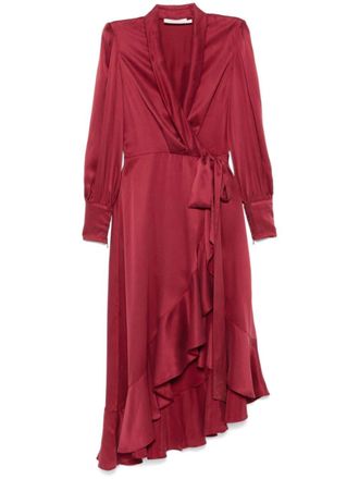 Zimmermann Zijden midi-wikkeljurk - Rood