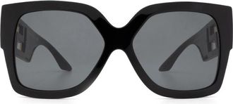 Versace Greca Zonnebril - Dames - Zonnebrillen - Zwart - 59 MM - Nylon - Accessoires