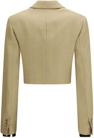 Max Mara Womens Beige Linen Denim Jacket Clothing