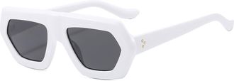 Generic Mens Outdoor Sports Sunglasses Driving Women Commuter Decorative Sun Glasses(White)