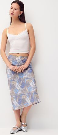 Twik Womens Floral patchwork pattern chiffon midi skirt