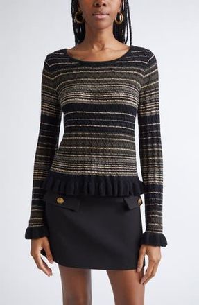 Ramy Brook Melissa Texture Merino Wool Blend Knit Top in Deep Olive Cable at Nordstrom Rack, Size Xx-Large