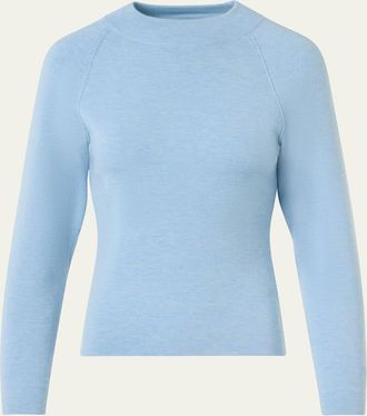 Akris Mock-Neck Cashmere-Silk Raglan-Sleeve Sweater