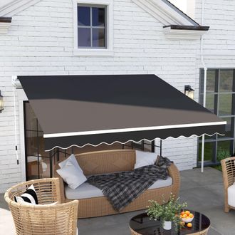 OUTSUNNY 2.95 x 2.5m Canopy Sun Shade Shelter with Crank Handle, Black