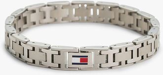 Tommy Hilfiger Mens Flat H-Link Bracelet - Grey
