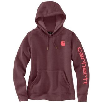 Carhartt Work in Progress Iconic Clarksburg Hoodie Womens Purple Graphic Relaxed Fit JAX1552