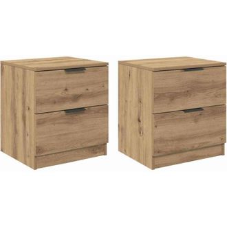 vidaXL Armario de Noche con cajón 2 pcs Roble artisan 45 x 39 x 50 cm vidaXL