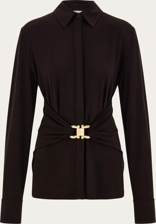 Ferragamo Donna Camicia con drappeggio Marrone