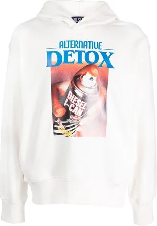 Diesel Alternative Detox print hoodie - men - Cotton - S - White