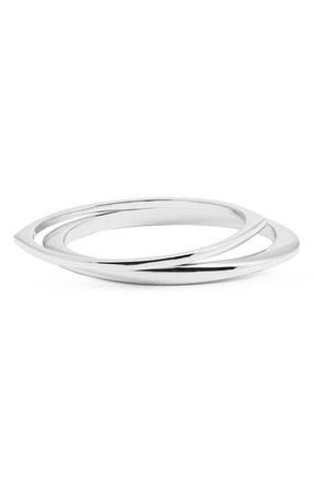 Open Edit Set of Two Pointed Oval Bangles in Silver at Nordstrom Rack