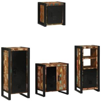 vidaXL Juego De Muebles De Ba&ntilde;o 4 Pcs Madera S&oacute;lida Recuperada Vidaxl