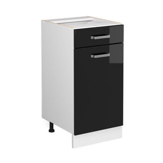 Vicco Mobiletto base per cucina R-Line, Nero lucido, 40 cm, pl Antracite