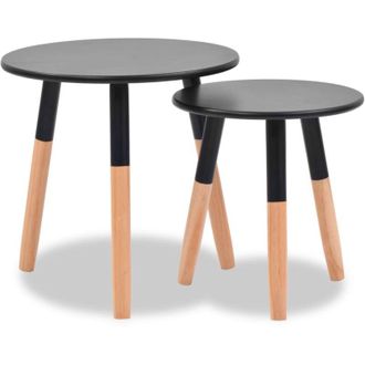 vidaXL Tablas De Soporte 2 Pcs Pine Pine Black