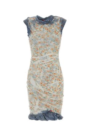 Diesel Multicolour Crew Neck Floral Mini Dress