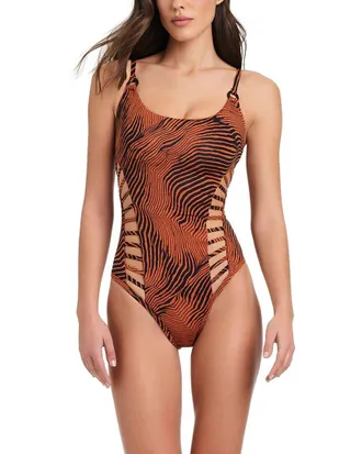 Red Carter High Contrast Cross Side One-Piece