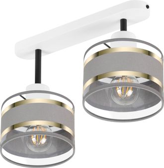 OEM L&aacute;mpara De Techo Blanca Con Pantallas, Metal Industrial, 2xe27, Iluminaci&oacute;n Led Moderna Para Sal&oacute;n, Cocina, Dormitorio, Habitaci&oacute;n Infantil, Loft