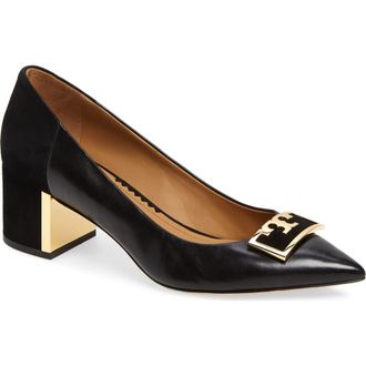 Tory Burch Gigi Block Heel Pump in Perfect Black/Perfect Black at Nordstrom, Size 7