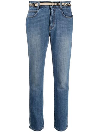 Stella McCartney Slim-fit jeans met logo - Blauw