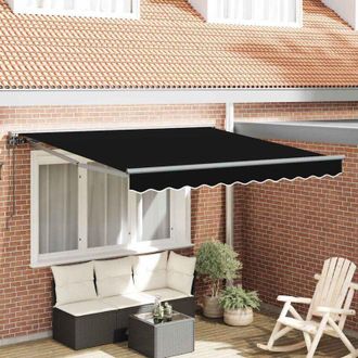 vidaXL Toldo Retr&aacute;ctil Manual Negro 300x250 Cm Tela Vidaxl