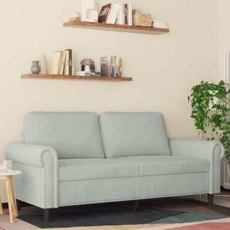 vidaXL Sof&aacute; De 2 Plazas De Terciopelo Gris Claro 140 Cm Vidaxl