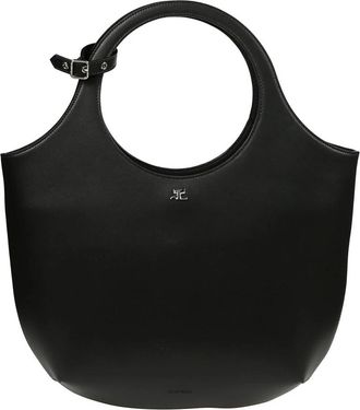 Courr&egrave;ges Midi leren tas - Dames - Handtassen - Zwart - ONE Size - Leer - Tassen