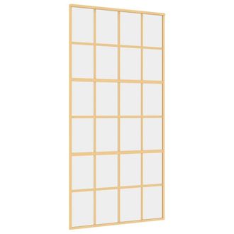 Berkfield Home Sliding Door Gold 102.5x205 cm Clear ESG Glass & Aluminium