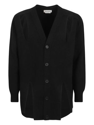Alexander McQueen V-neck cardigan - men - Wool - L - Black