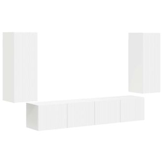vidaXL Conjunto De Mueble Para Tv De Pared 4 Pcs Madera De Ingenier&iacute;a Vidaxl