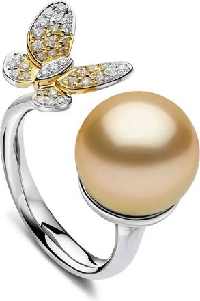 Yoko London Anello Sunrise con diamanti e perle - Argento