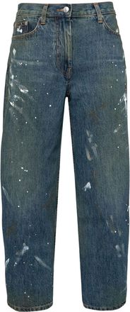 Helmut Lang painted wide-leg jeans - women - Cotton - 25 - Blue