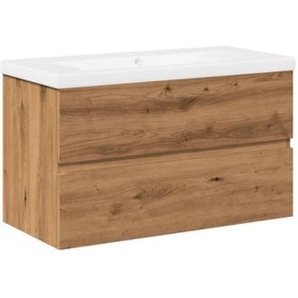 vidaXL Sink Cabinet with Built-in Basin Artisan Oak vidaXL