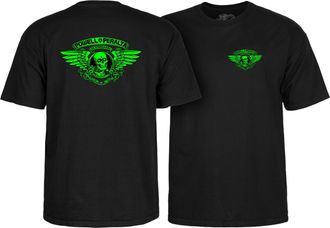 Powell Peralta Winged Ripper T-Shirt, Green Blacklight, Medium