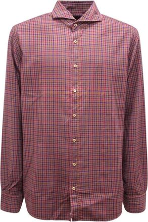 Altea Casual Shirts, male, Purple, XL, Flannel Shirt Thomas Mason Fabric