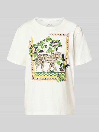 Marc Cain T-Shirt mit Motiv-Print in Weiss, Gr&ouml;&szlig;e 34