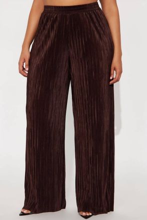 FRNCH Ribbed Wide-Leg Pant In Brown