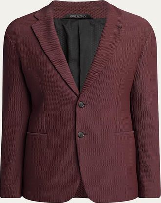 Giorgio Armani Mens Rice Stitch Two-Button Sport Coat