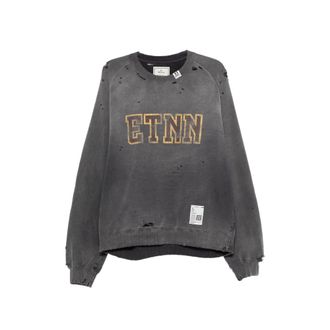 Miharayasuhiro Distressed Logo-print Sweater