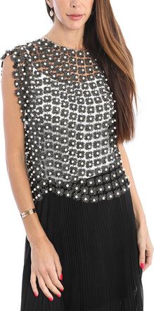 Saachi Saachi Pearl Accented Floral Shell