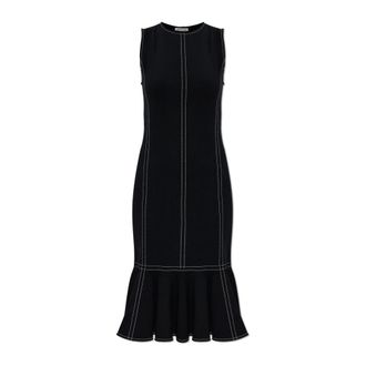 Ami Stitching Detail Ruffled Dress - Dames - Casual kleedjes - Zwart - XS - Kleedjes